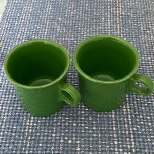 Set of 2: Retired Fiesta Shamrock Classic Ring Handle 10 1/4 oz Mugs